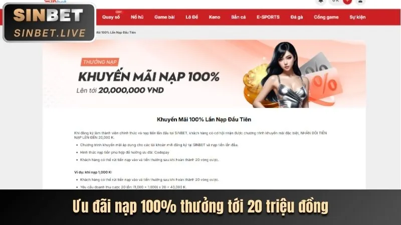 Thưởng chào mừng thành viên mới 36win